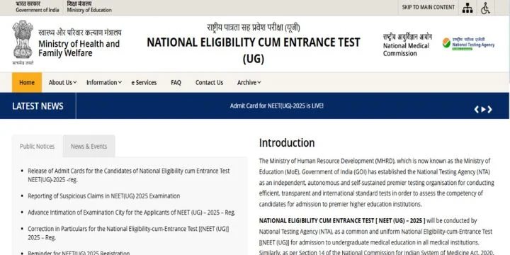 NEET UG 2025 Scorecard Date Announced
